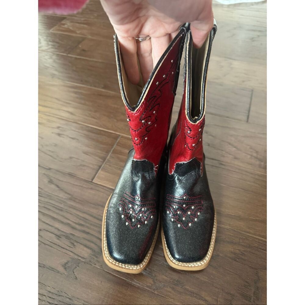 Roper Girl’s Sparkle Red and Black Cowgirl Boots size 3 - Picture 4 of 6